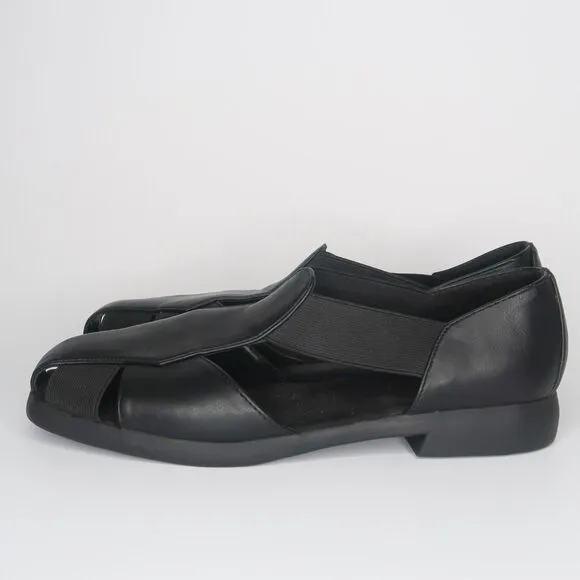 Aerosoles Womens Sandals Size 8 Black Comfort Stretch Elastic Faux Leather