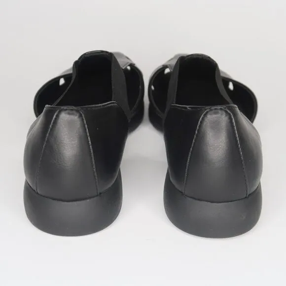 Aerosoles Womens Sandals Size 8 Black Comfort Stretch Elastic Faux Leather