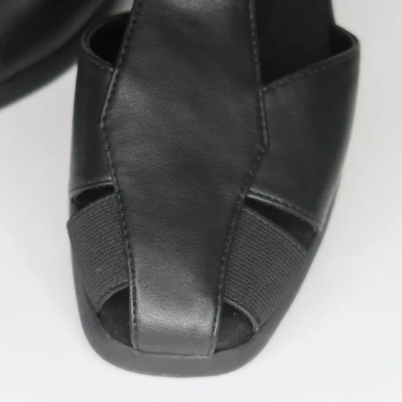 Aerosoles Womens Sandals Size 8 Black Comfort Stretch Elastic Faux Leather