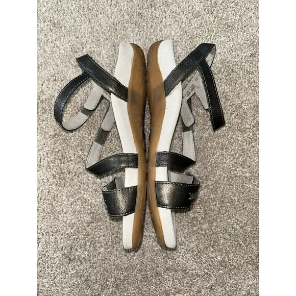 Aetrex Gabby Banded Stitch Wedge Sandals 7 Comfort