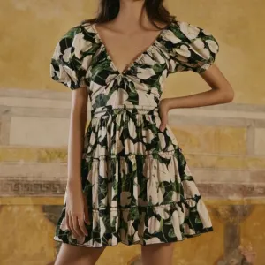 Agua Bendita Floral Tiered Dress