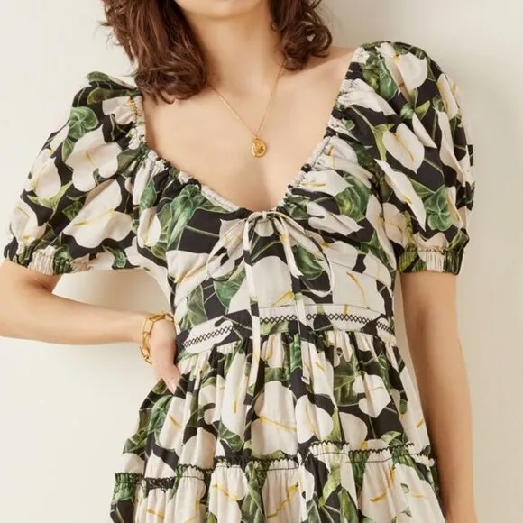 Agua Bendita Floral Tiered Dress