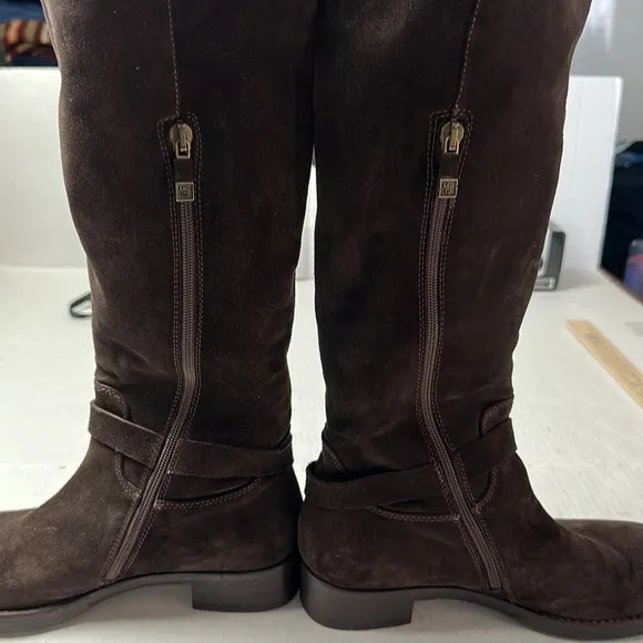 𝅺alberto Fermani Taupe Larissa Suede Tall Boots/Booties