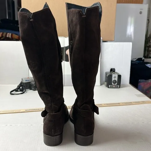𝅺alberto Fermani Taupe Larissa Suede Tall Boots/Booties