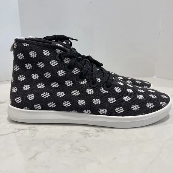 Allbirds Mens 13 Tree Topper High Top Shoes Polkadots Gray White Sneakers NWB