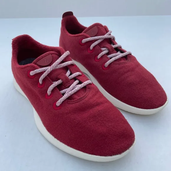 Allbirds Mens Size 9 Wool Runners WR Comfort Lightweight Shoes Bright Red White