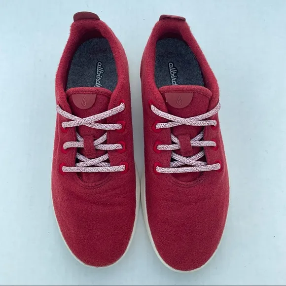 Allbirds Mens Size 9 Wool Runners WR Comfort Lightweight Shoes Bright Red White