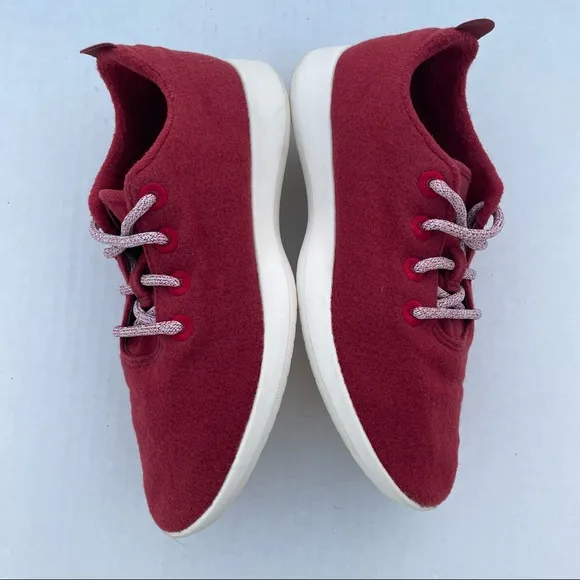 Allbirds Mens Size 9 Wool Runners WR Comfort Lightweight Shoes Bright Red White