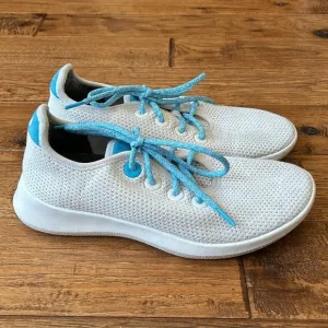Allbirds x Just Water Tree Runners Sneakers Limited Edition White Blue Size 9
