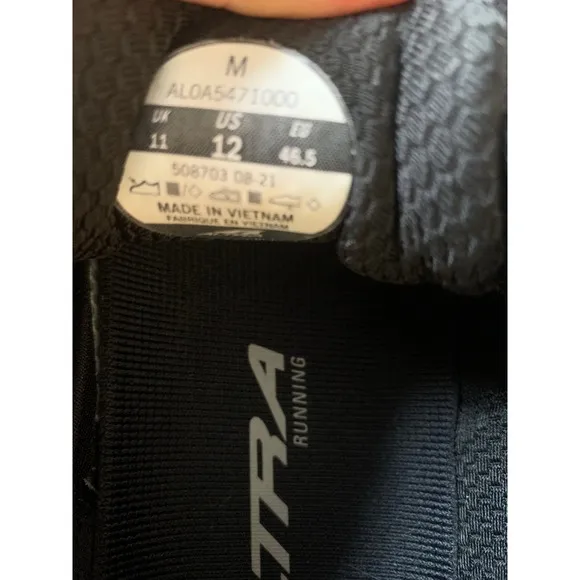 Altra Running Shoe Lightweight Breathable Zero Drop Athletic Black US 12