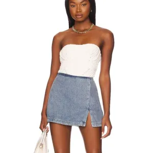 Amanda Uprichard Jupe-Short Dale Denim Skort - Size M