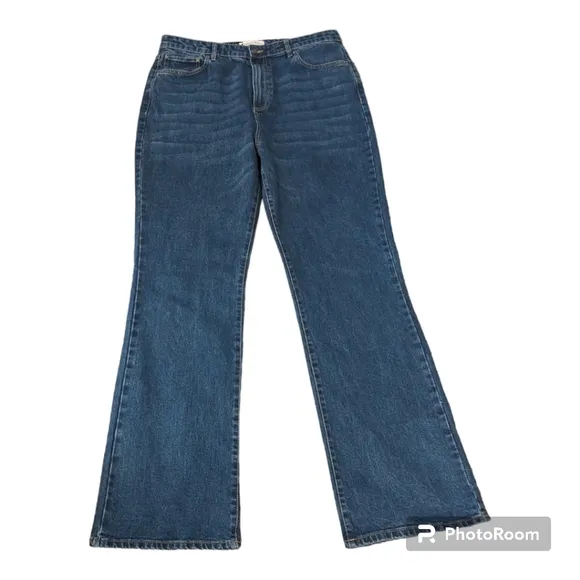American Tall Britney High Rise Bootcut Blue Mid Washed Jeans Women's 36&quot;Wx35&quot;L