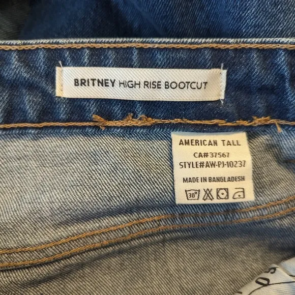 American Tall Britney High Rise Bootcut Blue Mid Washed Jeans Women's 36&quot;Wx35&quot;L