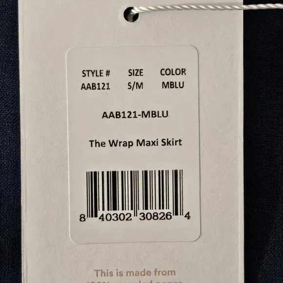 Andie The Tavira Maxi Wrap Skirt Linen Midnight Size SM
