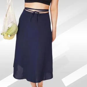 Andie The Tavira Maxi Wrap Skirt Linen Midnight Size SM