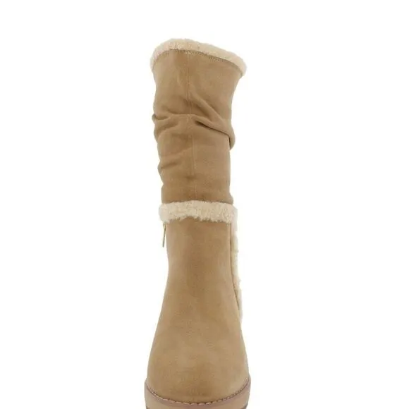 Anne Klein Womens Preslie Water Resistant Slouchy Wedge Boots Shoes