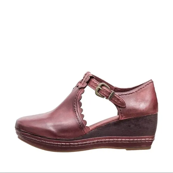 ANTELOPE N14 TAMBRA WEDGE SHOES/ COLOR: BORDEAUX