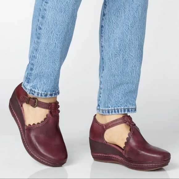 ANTELOPE N14 TAMBRA WEDGE SHOES/ COLOR: BORDEAUX
