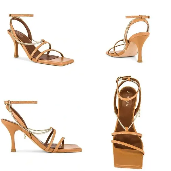 Anthropologie Alohas Straps Chain Camel Size 41 NWOT $170
