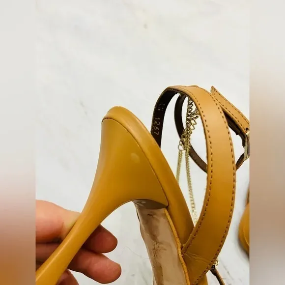 Anthropologie Alohas Straps Chain Camel Size 41 NWOT $170
