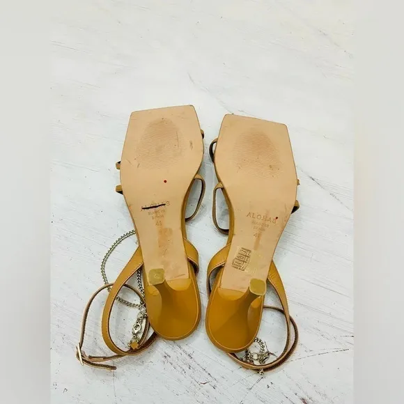 Anthropologie Alohas Straps Chain Camel Size 41 NWOT $170
