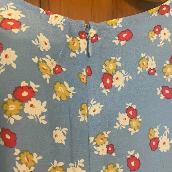 Anthropologie Faithfull The Brand Erin Floral Midi Dress Jasmin Blue Floral 6/M