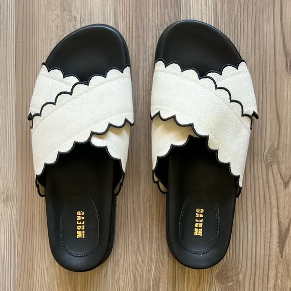 Anthropologie Maeve Scallop Banded Sandals NWOT