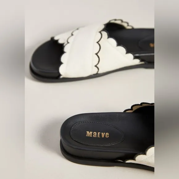 Anthropologie Maeve Scallop Banded Sandals NWOT