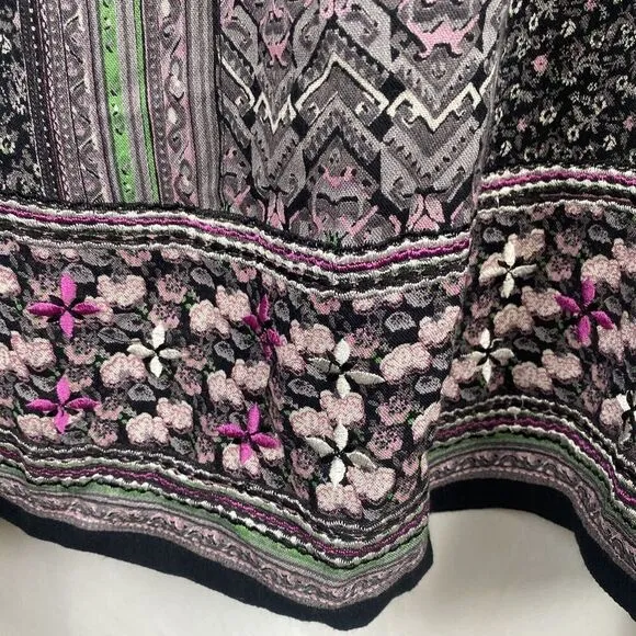 Anthropologie NWT Raga Embroidered Ruffle Hem Maxi Skirt Fairy Grunge Boho SZ S