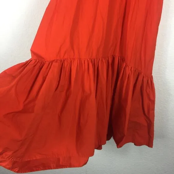 Anthropologie WHIT TWO Flouncy Ruffled Orange Oversized Nap Maxi Dress XS