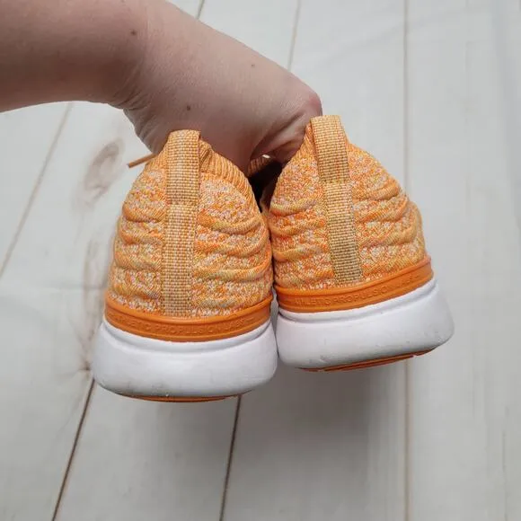 APL Techloom wave trainers orange knit sneaker shoes