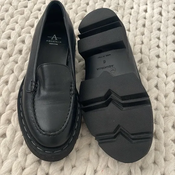 Aquatalia Hayley Water Resistant Platform Loafer Size 6