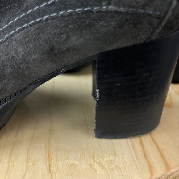 Aquatalia Indira Ankle Boots Womens 7 Gray Suede Water Resistant Made in Italy