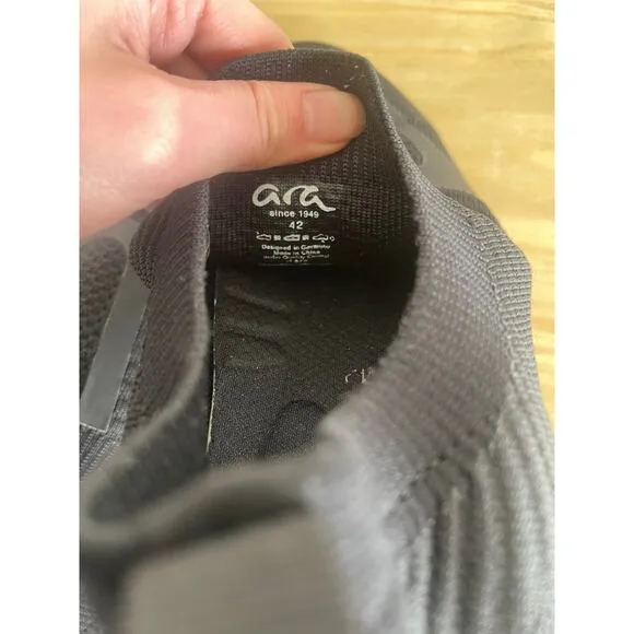 Ara Comfort Carlton Slip On Hydrophobic Tennis Shoes Black Mens Size 42 EU, 9 US