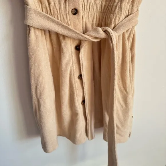 Araminta James Terry Towelling Dress In Biscuit