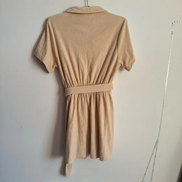 Araminta James Terry Towelling Dress In Biscuit