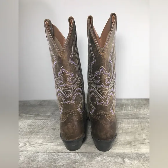 Ariat 10011953 Round Up D Toe Brown Leather Cowgirl Western Women's Boots 6.5