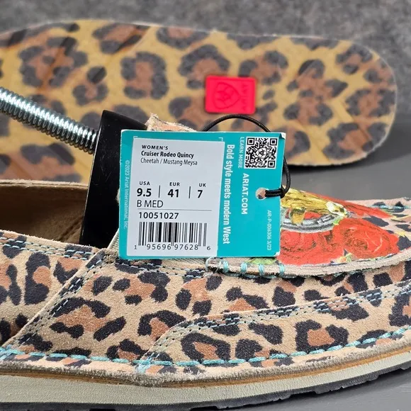 Ariat Cruiser Rodeo Quincy Leopard Print Shoes Slip On Loafers Women's 9.5
