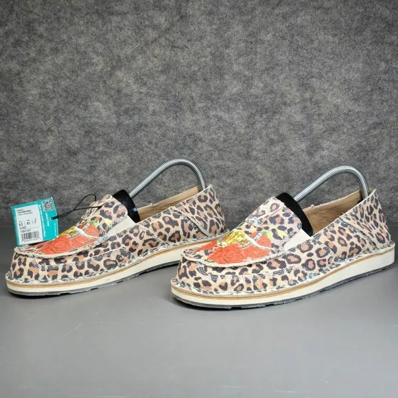 Ariat Cruiser Rodeo Quincy Leopard Print Shoes Slip On Loafers Women's 9.5