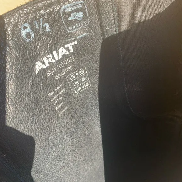 Ariat manmade tall black leather riding boots size 9.5B