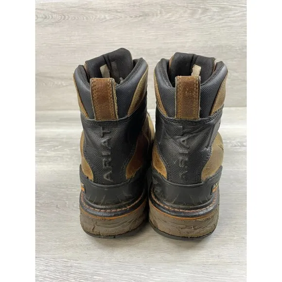 Ariat Stump Jumper 10038299 Men's Brown Leather 6&quot; Sz  Steel Toe Boot Sz 12