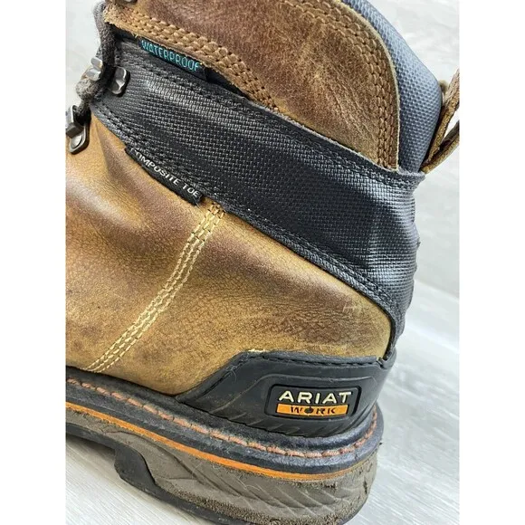 Ariat Stump Jumper 10038299 Men's Brown Leather 6&quot; Sz  Steel Toe Boot Sz 12