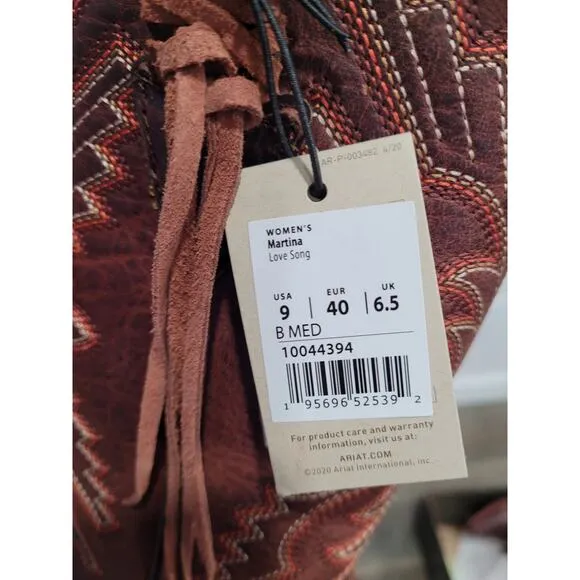 Ariat Women's Brown Martina Western Cowgirl Boots Size 9