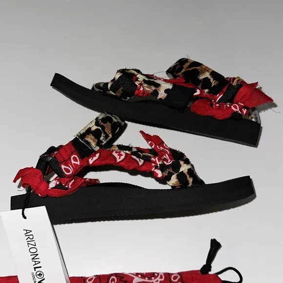 Arizona Love *Trekky* sandals leopard w red bandana 37 6.5/7 US