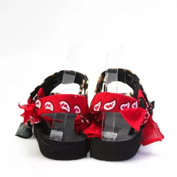 Arizona Love *Trekky* sandals leopard w red bandana 37 6.5/7 US