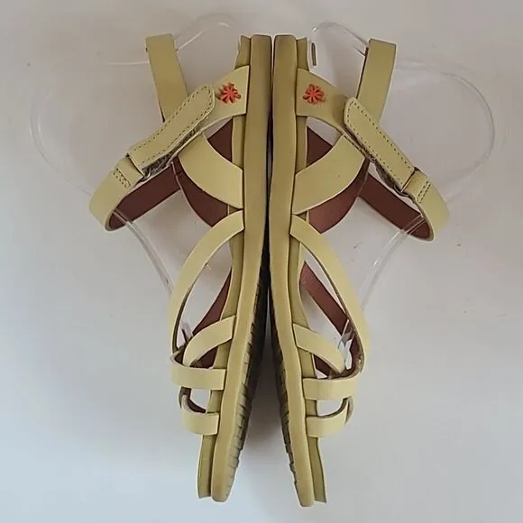 Art Metropolitan Larissa Comfort Flat Sandals Wheat Light Yellow Leather EU 40