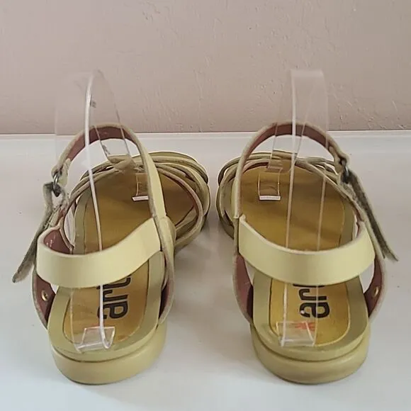 Art Metropolitan Larissa Comfort Flat Sandals Wheat Light Yellow Leather EU 40