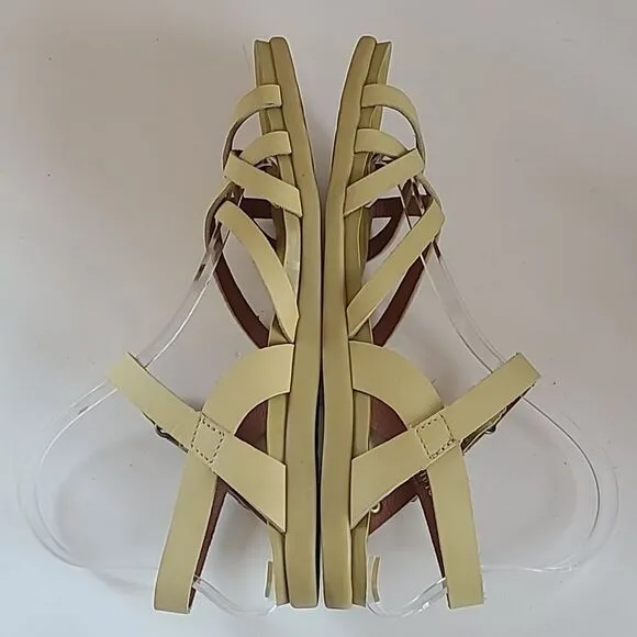 Art Metropolitan Larissa Comfort Flat Sandals Wheat Light Yellow Leather EU 40