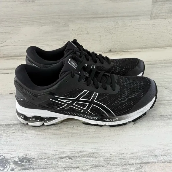 Asics Women’s Size 9.5 Gel-Kayano 26 Lace Up Running Shoes In Black