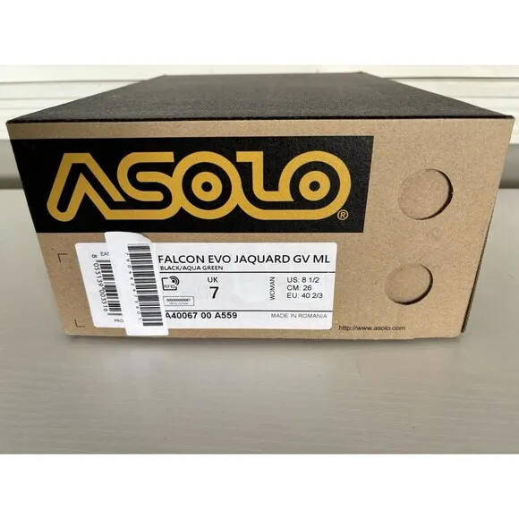 Asolo Falcon Evo Jacquard GV Women's Hiking Boots, Black/Green, Women’s 8.5